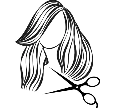 Sticker Mural Coiffure femme et ciseaux - TenStickers