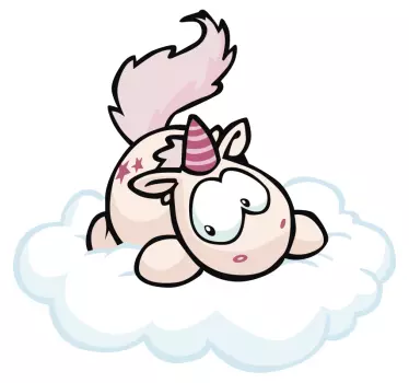 Sticker Mural Licorne sur un nuage - TenStickers