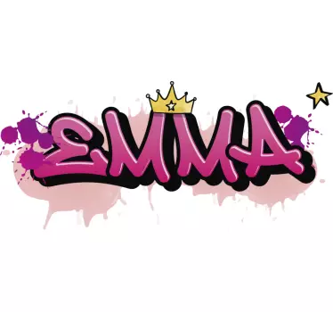 Sticker chambre enfant personnalisé graffiti pour les filles - TenStickers