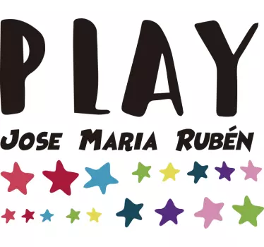 Sticker mural Jeu et prénoms personnalisables - TenStickers
