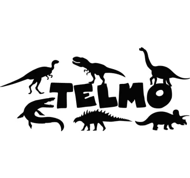 Sticker Dinosaures avec nom personnalisé - TenStickers