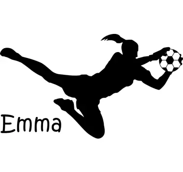 Sticker foot silhouette gardienne de but - TenStickers
