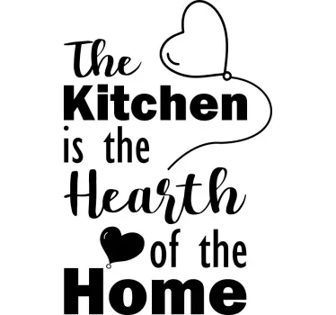 Sticker maison la cuisine est le cœur - TenStickers
