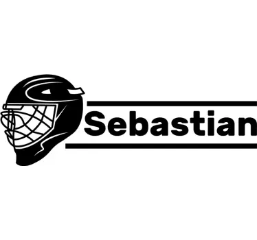 Sticker Mural Sport Casque de hockey avec nom - TenStickers