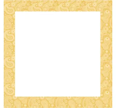 Sticker Miroir Motif paisley jaune - TenStickers