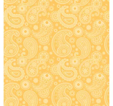 Sticker déco meuble Paisley jaune - TenStickers