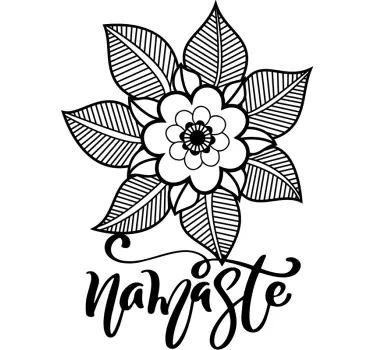 Sticker mural Fleur paisley et texte - TenStickers