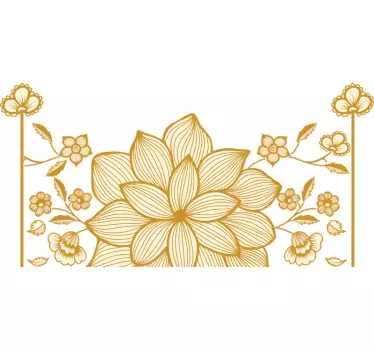 Sticker mural Fleurs jaunes graphiques - TenStickers