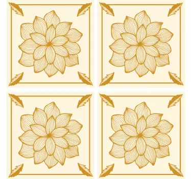 Sticker pour carrelage fleur jaune - TenStickers