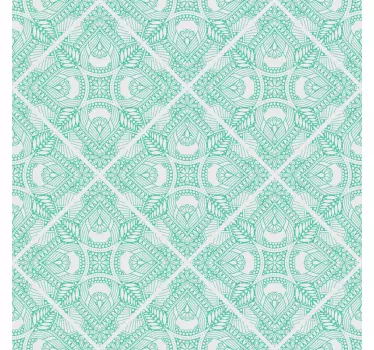 Adhésif meuble motif Paisley vert - TenStickers