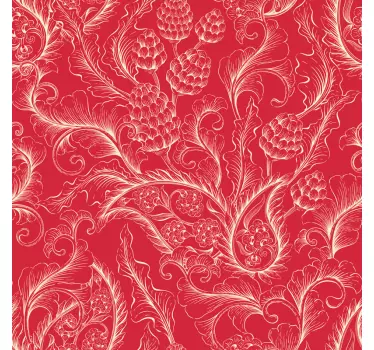 Sticker déco meuble Paisley rouge - TenStickers