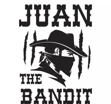 Sticker Mural personnalisable Bandit avec nom - TenStickers