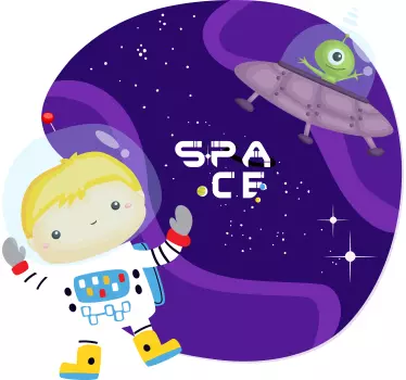Sticker enfant aventure spatiale mignonne - TenStickers