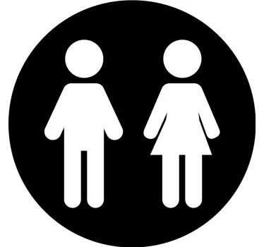 Sticker WC porte homme femme rond - TenStickers