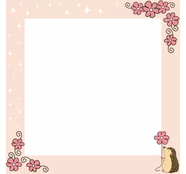 Sticker miroir cadre floral enchanteur - TenStickers