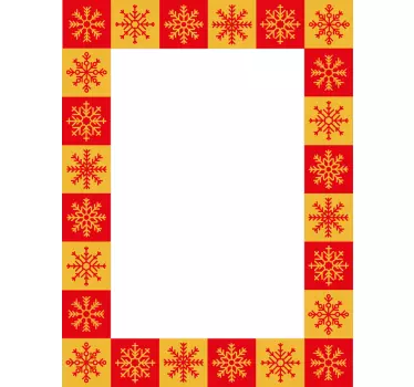 Sticker cadre design bordure flocon de neige - TenStickers