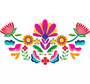 Sticker pour Tete de Lit Tête de lit fleur mexicaine - TenStickers