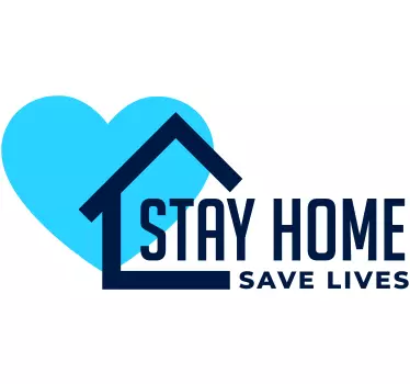 affiche autocollante personnalisée Rester à la maison corona - TenStickers
