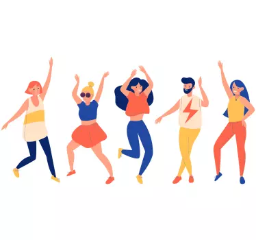 Sticker Deco Meuble Les gens dansent - TenStickers