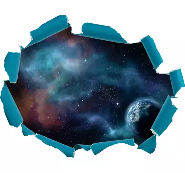 Sticker qui Trompe Oeil Vues d'effets optiques sur l'univers - TenStickers