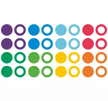 Sticker Rond Cercles de couleurs arc-en-ciel - TenStickers