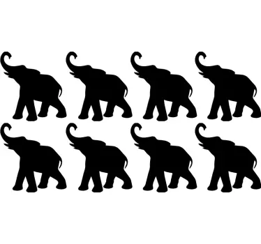 Stickers Chambre Bébé éléphants de silhouette - TenStickers