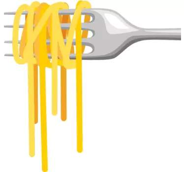 Autocollant Alimentation Fourchette avec spaghetti - TenStickers