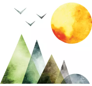 Sticker pour Tete de Lit Montagne géométrique - TenStickers