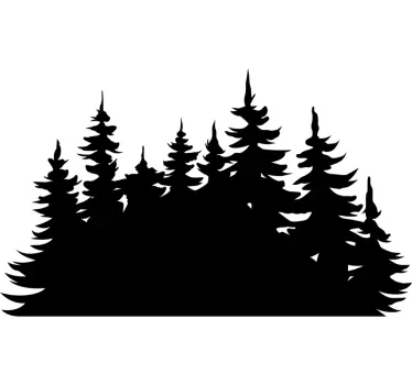 Sticker Mural Arbre Silhouette de la limite des arbres - TenStickers