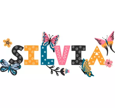 Sticker papillons avec prénom coloré - TenStickers