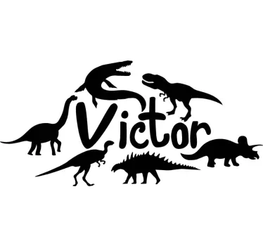 sticker dinosaure prénom personnalisable - TenStickers