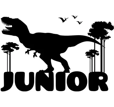stickers muraux dinosaure Nom personnalisé t-rex - TenStickers