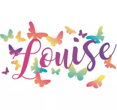 Sticker chambre ado papillons avec prénom - TenStickers