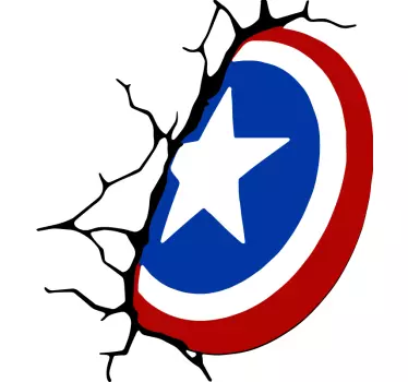Sticker Mural Super Héro Bouclier de captain america - TenStickers