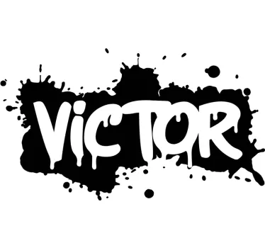 Sticker chambre ado graffiti prénom monochrome - TenStickers