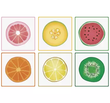 Autocollant Carrelage Fruits bordés en tranches - TenStickers