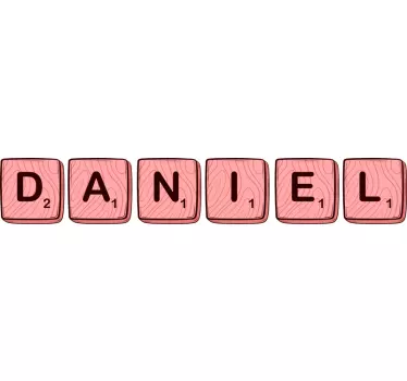 Autocollant Jeu de Société Mot personnalisé scrabble rose - TenStickers