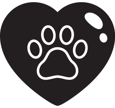 Autocollant Voiture Pattes de chien au grand coeur - TenStickers