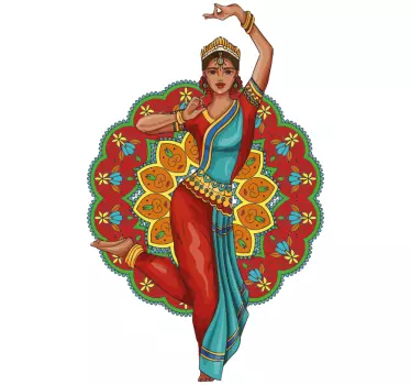 Sticker Danseuse Inde femme danse - TenStickers