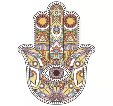 Sticker oriental motif de main coloré - TenStickers