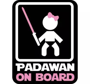 Sticker voiture bébé à bord jeune Padawan à bord - TenStickers