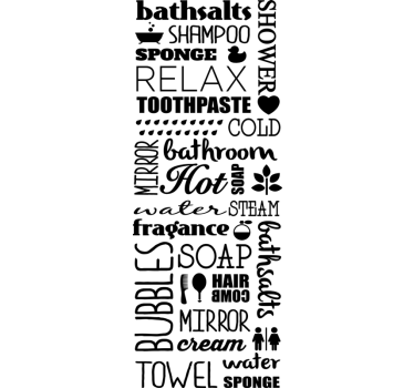 Sticker paroi de douche salle de bain mots - TenStickers