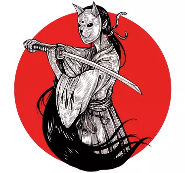Autocollant voiture silhouette de fille ninja - TenStickers
