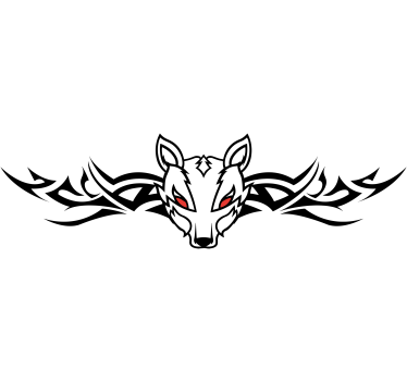 Autocollant Voiture Chien tribal aux yeux rouges - TenStickers