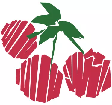 Sticker fruit grappe de fraises décorative - TenStickers