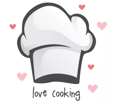 Sticker Mural Cuisine Aime cuisiner casquette  - TenStickers