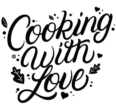 Sticker Mural Cuisine avec amour citations  - TenStickers