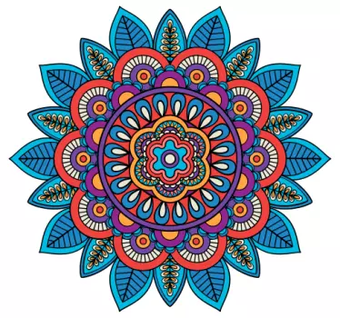 stickers voiture fleurs Mandala coloré lumineux - TenStickers