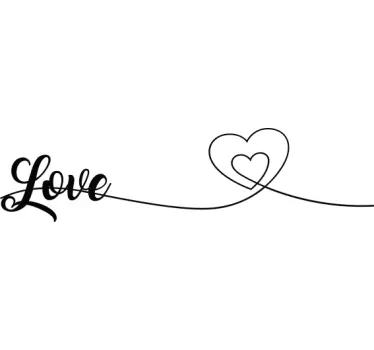Sticker Déco Maison Ligne d'amour avec des coeurs - TenStickers
