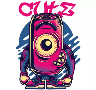 Sticker Texte Graffiti monstre mignon - TenStickers